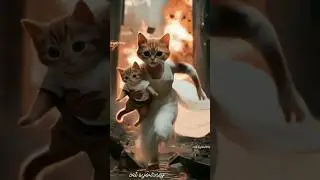 A little cat and his mother stuck into the war                     #Animalrescue #Cuteanimals #Cats