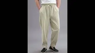 osonian.com - 2022 Summer NEW! Men Causal Style Linen and Cotton Drawstring Small Leg Pants