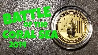Battle of the Coral Sea. 1/10 oz Gold 2014