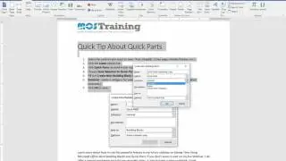 How to create Word Quick Parts feature by Donna Gilliland
