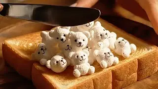 🐻Perfect Toast, Perfect Spread | Clean ASMR #ai #oddlysatisfying  