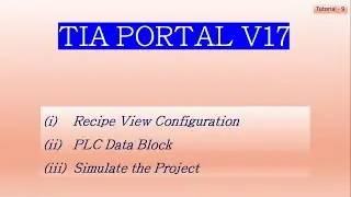 Recipe Data View & PLC Data Block in TIA Portal V17