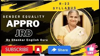Appro JRD by Sudha Murthy Summary || Gender Equality || JNTUH R22