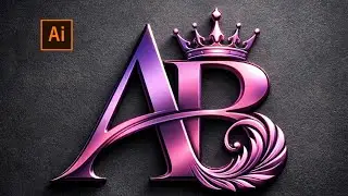 🔥AB Letter Logo Design Tutorial Using AI | Step-by-Step Guide