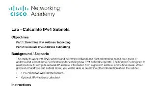 CISCO LAB - Calculate IPv4 Subnets