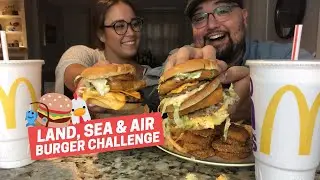 Land, Sea & Air BURGER CHALLENGE 🍔 By Mukbang B.U.L.L.S & Friends!