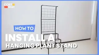 How to Install the Hanging Plant Stand with Grid Panel Display Shelf | TA10019 #costway #howto