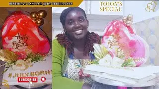 Heart-Shaped Top Forward Birthday Cake| Beloved Caters 💕#topforwardcake #birthdaycake #caking #viral