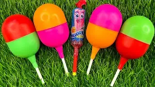 New Glitter Rainbow Lollipop Candy I Cutting | ASMR | Satisfying Video