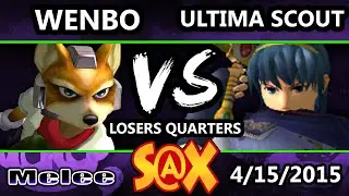 S@X - Wenbobular (Fox) Vs. Ultima Scout (Marth) SSBM Losers Quarters - Smash Melee