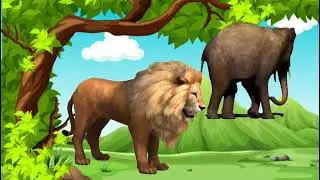 Lion and elephant funny video 🦁🐘#animals #cartoon #viralvideo #animalcharacters #youtube #trending 