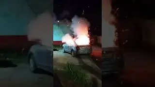 Chaos on Narkasur Night at Honda&mdash;car set ablaze, firecrackers explode in fury! 🚨🔥 #GoaNews #Breaking