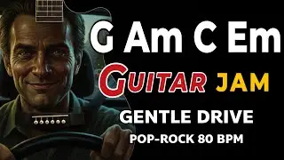 G Am C Em Backing Track | 80 BPM | G Major Jam Track | Pop Rock Guitar Practice