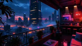 Rainy Rooftop Lofi 🌧️ 90’s Chill Hip Hop Beats to Relax, Study & Focus