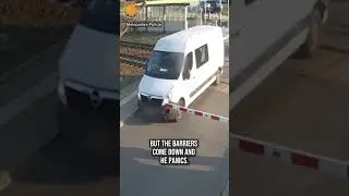 Video shows the dramatic moment a train collided with a van in Poland #shorts