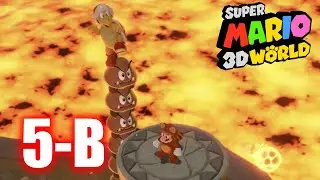 Super Mario 3D World - 5-B Fire Bros. Hideout #2 - Mini Boss Fight Gameplay Walkthrough