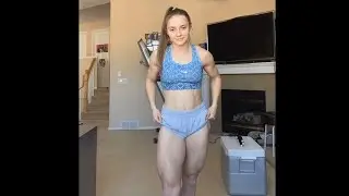 Cutie shows strong sexy legs