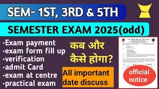 आ गया Date Semester Exam का | sem-1st, 3rd & 5th || SBTE Exam 2025(odd)🔥 | all process कब, कैसे होगा