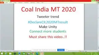Coal India MT Result 2020 II How to Make Pressure on CIL to Publish Result soon II By Tweeter-Trend