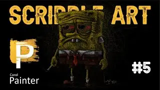 Drawing SpongeBob-Scribble Art - Corel Painter - digital art-xcribbles #5