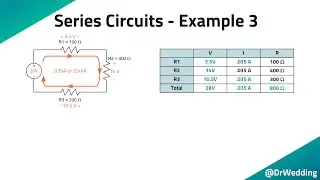 DrWedding DC08 - Solving Series Circuits, Calculating all voltages, currents, and resistances