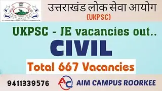 UKPSC JE NOTIFICATION FULL DETAIL.