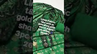 Tye N Dye Linen Febric with gold print with shwal dupatta 3pc dress RS. 2600/=