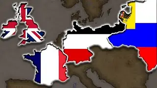 France & Russian Empire Vs United Kingdom & German Empire 1914 - Hoi4 Timelapse