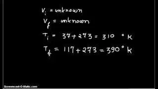 Video- Given initial volume, initial and final temperature,in a balloon find final volume