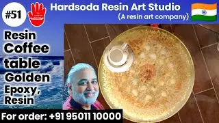 #51 Resin Coffee Table, Golden, Epoxy, Resin || Hardsoda Resin Art Studio