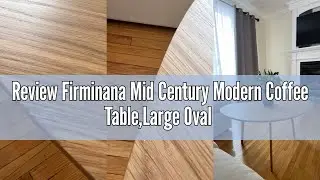 Review Firminana Mid Century Modern Coffee Table,Large Oval White Coffee Table for Living Room,Oval