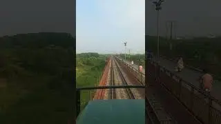 Live beautiful view of train crossing over old bridge of river Jhelum #train driver cab view #shorts