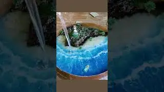 Epoxy Resin Ocean Table vs Wood | Amazing Extremely Creative Woodworking Idea #Shorts