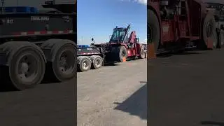 Taylor XRS 9972 CONTAINER FORKLIFT ON TRAIL KING BEAM TRAILER #heavyequipment