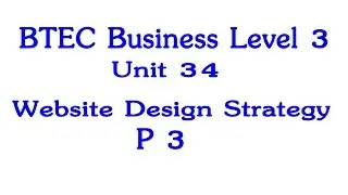 BTEC Business Level 3 Unit 34 Website Design Strategy P3