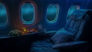 10 hours soothing White Noise | Luxury First Class Night Flight | Jet Plane Sounds for Sleeping