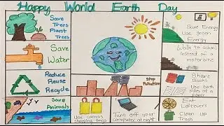 World Earth Day Poster Making | Happy World Earth Day | World Earth Day Drawing | Save Earth | Cute