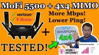 ✅ Маршрутизатор MoFi 5500 5G с антенной Waveform 4x4 MIMO &mdash; тест скорости &mdash; T-Mobile-Verizon &mdash; MOFI5500-5GXeLTE