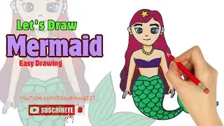 How to draw Mermaid| Easy