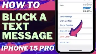 Как заблокировать текстовое сообщение на iPhone 15 Pro