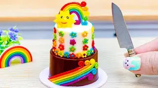 Mini Rainbow Cake Recipe With Chocolate 🌈 Easy Baking 2 Tier Rainbow Cake Ideas 💞 Sweet Cakes
