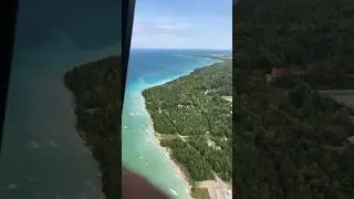 Flying through the Straights of Mackinac in a UH-60M Black Hawk