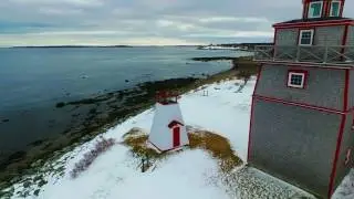 Drone Flight of Lahave Lighthouse & Fort Point Museum, Nova Scotia, Canada (#NSLighthouseProject)