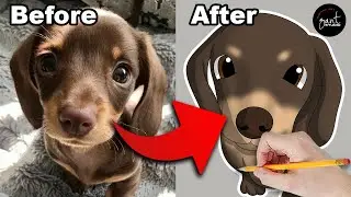 dog drawing easy - best memorable gift ideas fot pet in gantstudio - custom pet portrait