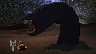 Wario & Wenda Dies By Getting Eaten By A Giant Desert Worm While Relaxing In The Desert At Night 