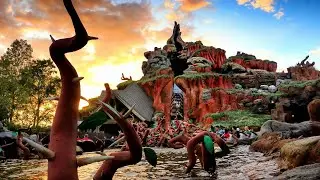 Disneyland Splash Mountain Full Ride at Night during Halloween