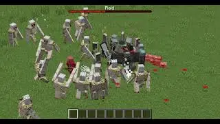 100 iron golems vs raid!