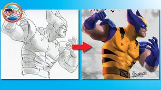 How to draw WOLVERINE (Digital painting)