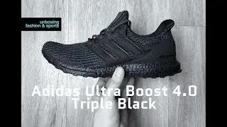 Adidas Ultra Boost 4.0 &lsquo;Triple Black&rsquo; | UNBOXING & ON FEET | fashion shoes | 2018 | 4K