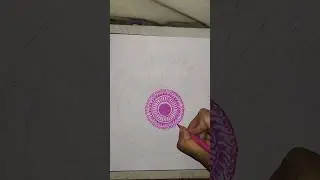 Biggest pink mandala design on paper|#mandaladesign #mandaladrawing #mandalaart #mandala #shorts